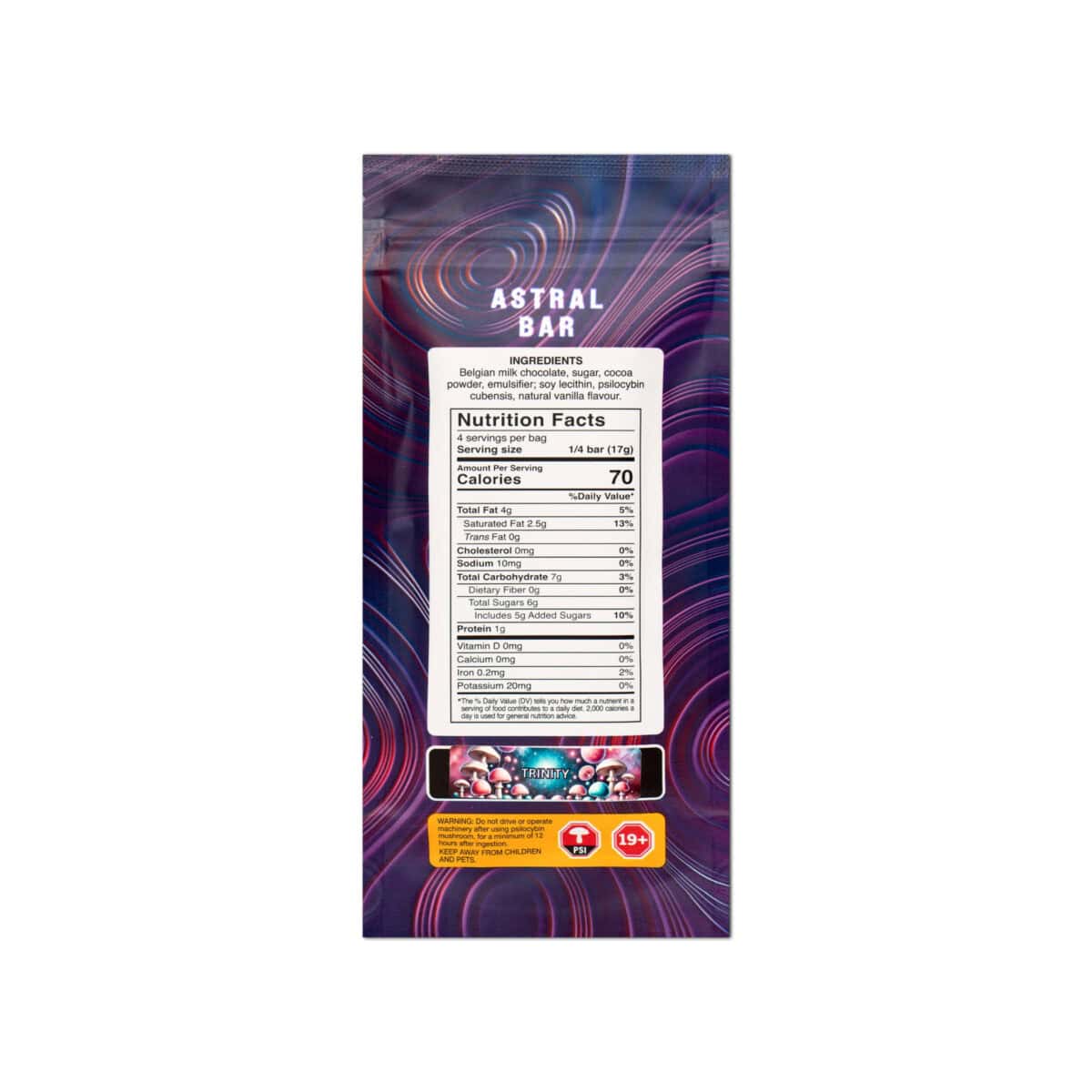 Astral Bars – Milk Chocolate – Psilocybin Chocolate 5 G - Image 2